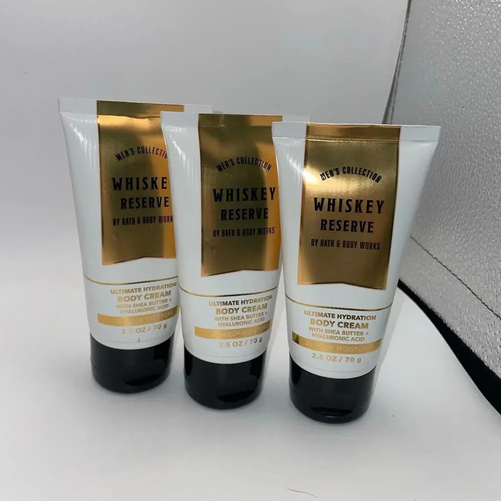 Bath & Body Works Whisky Reserve Mens Body Cream 2.5 oz Travel Size Lot x3 BBW